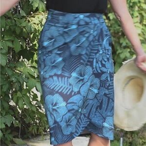 Blue Floral RIP SKIRT Hawaii Skirt